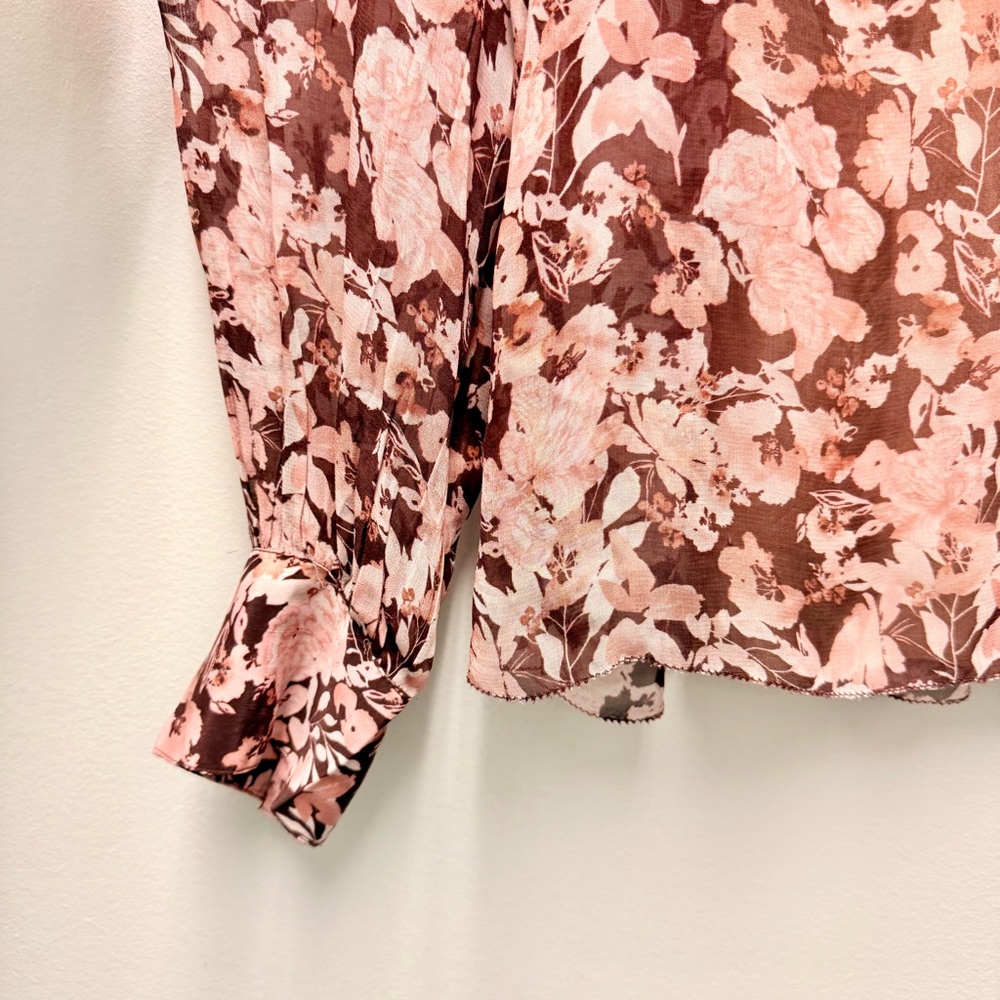 Velvet by Graham & Spencer Miley Printed Boho Blouse, Pink | Size Medium - Picture 4 of 7